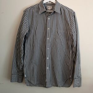 J. Crew gray checked shirt, size M